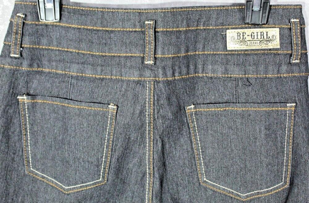 Be Girl Skinny Jeans 11/12 Black Wash Mid Rise Button Fly Denim